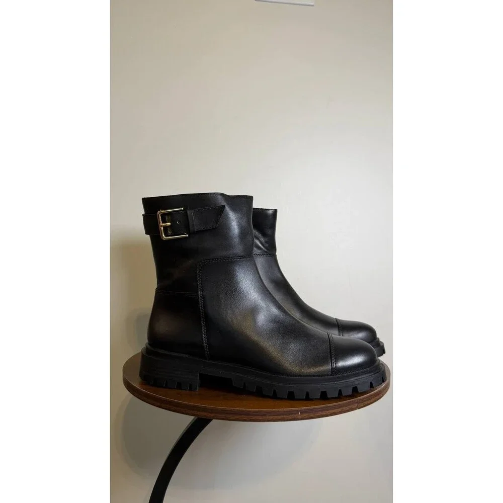 Arezzo Black Leather Booties 8B New in Box MSRP $159 - Picture 6 of 14